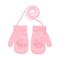 Вязаные варежки 12 см - R-115-Lpink