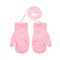 Утепленные вязаные варежки - R-124DB-Lpink14
