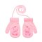 Kootud labakindad 13 cm - R-124-Lpink