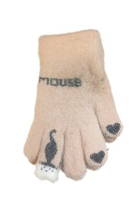 Kootud kohevad kindad 18 cm