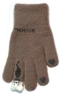 Kootud kohevad kindad 18 cm