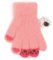 Вязаные пушистые перчатки 15 см - R-232-pink