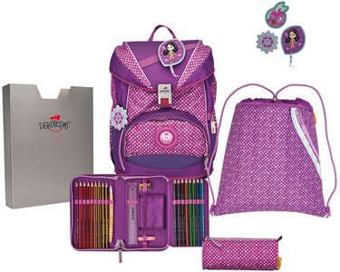Ранец ErgoFlex Easy Purple Dots с наполнением